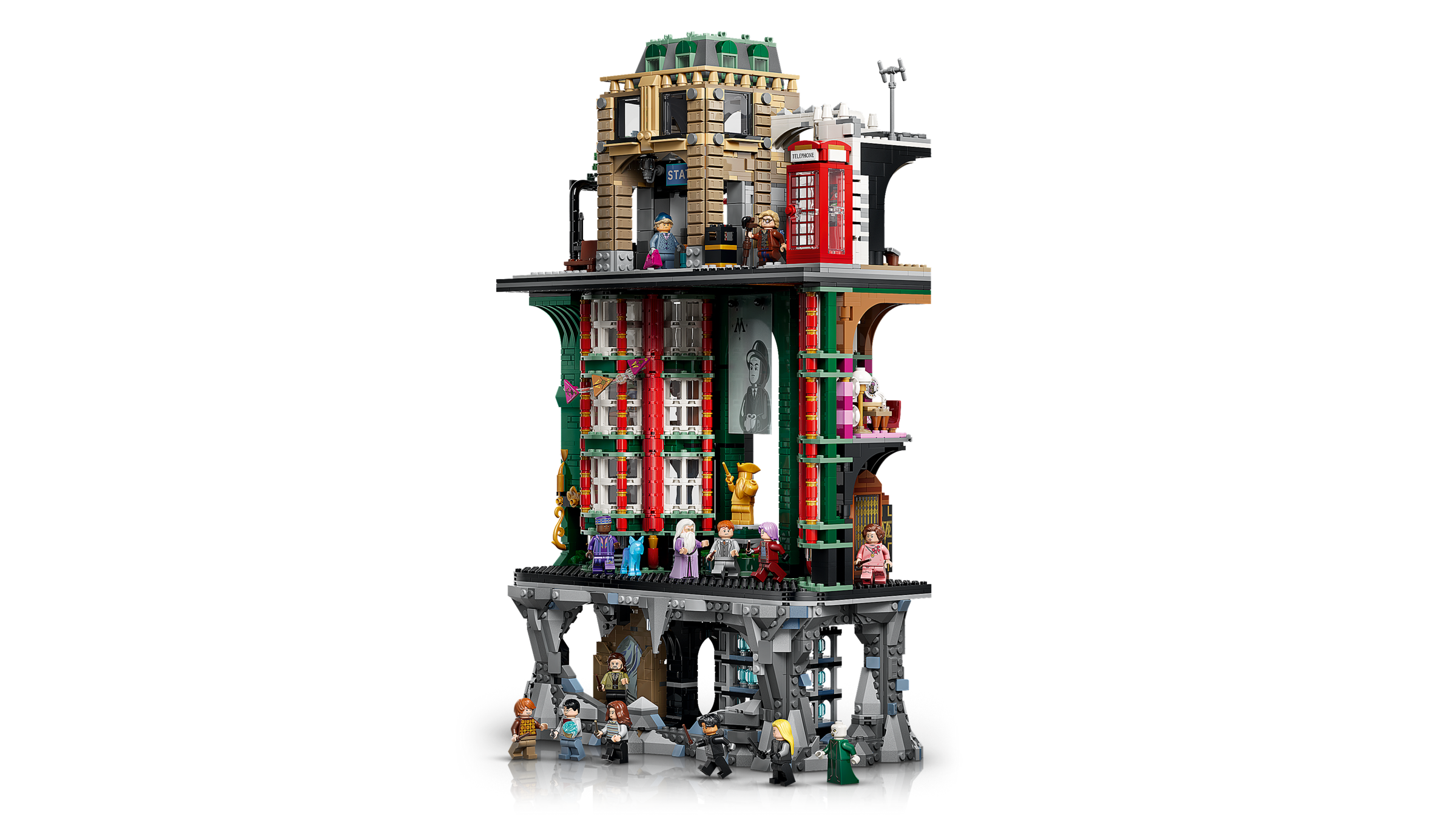 Vue officielle des détails et scènes du LEGO Ministère de la Magie 76476