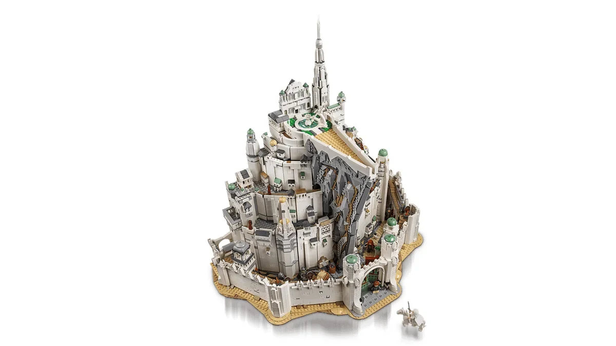 Set LEGO officiel Minas Tirith 11377, photographié pour illustrer l'univers du Gondor