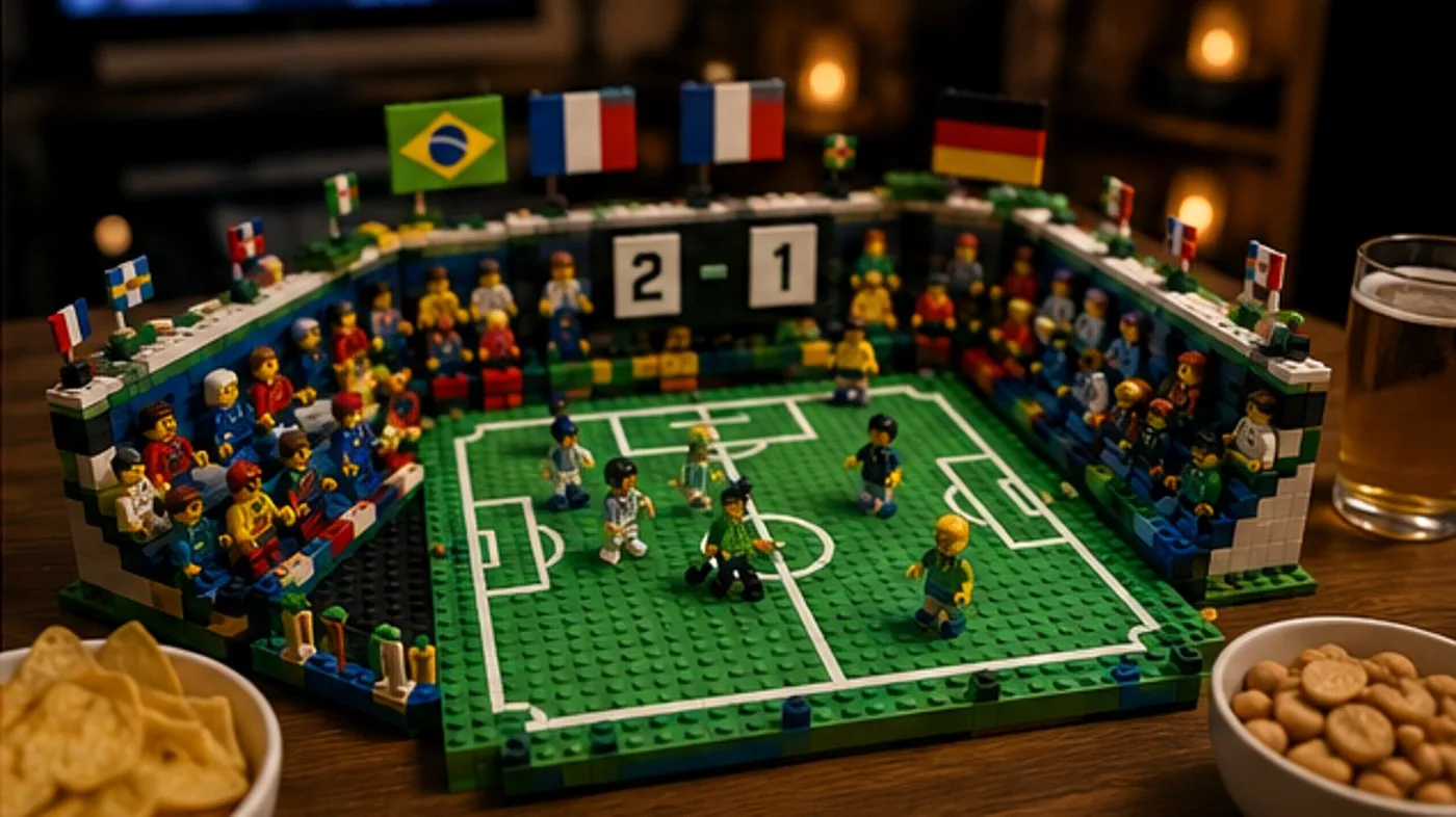 Soirée Coupe du monde 2026 en LEGO : mini-stade, pronostics et idées apéro foot