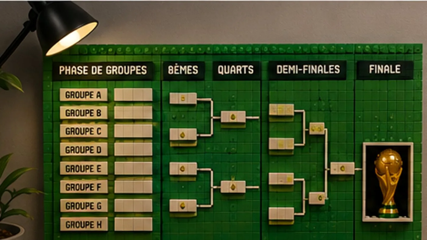 Tableau des matchs Coupe du monde en LEGO avec scores modulables