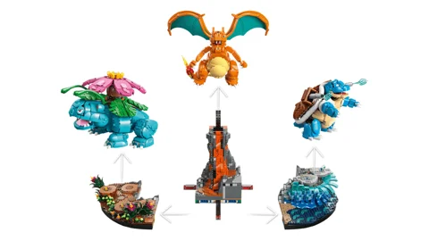 Pokémon Florizarre, Dracaufeu et Tortank — visuel LEGO 4